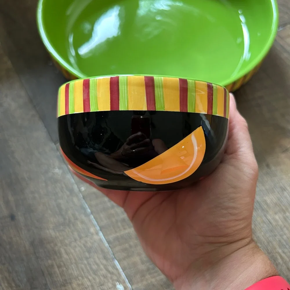 Crate & Barrel Pimenta Caliente chip and dip serving‎ bowl Green Fruit Vegetable